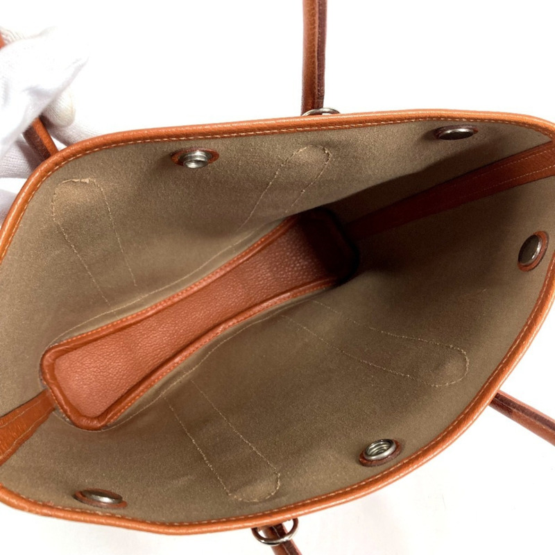 愛馬仕 Garden File PM 直式手提包,肩背式,皮革和帆布材質,男女通用,橙色-9