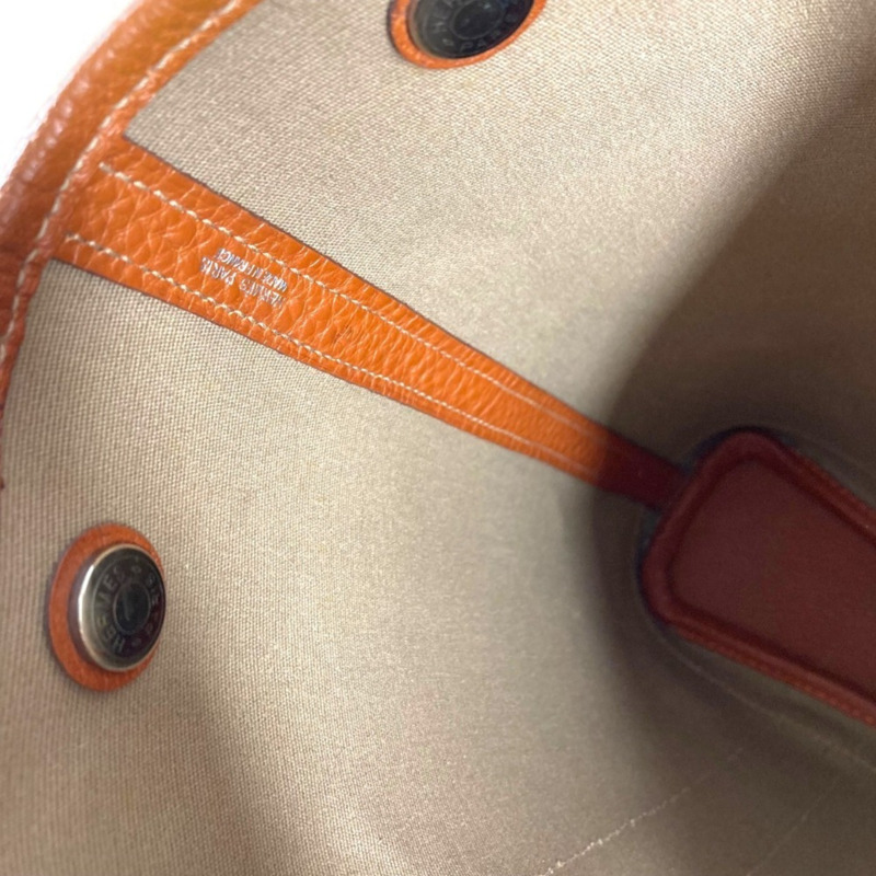 愛馬仕 Garden File PM 直式手提包,肩背式,皮革和帆布材質,男女通用,橙色-10