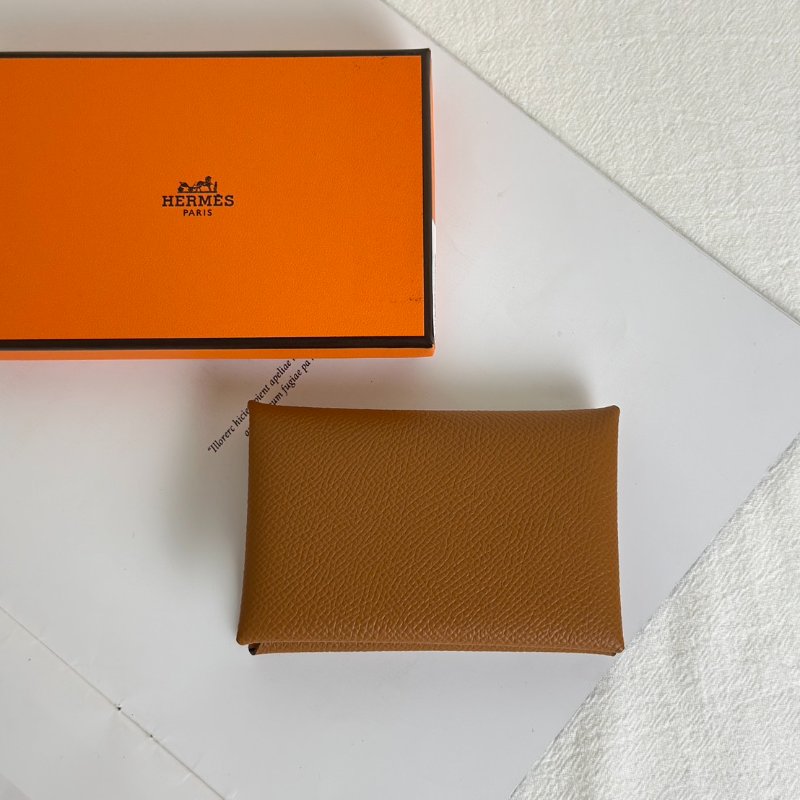 HERMES Calvi 卡包 - 金棕 B-0
