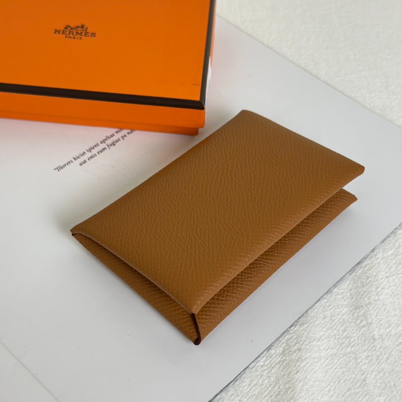 HERMES Calvi 卡包 - 金棕 B-1