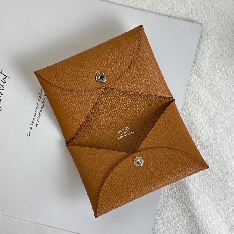HERMES Calvi 卡包 - 金棕 B-4