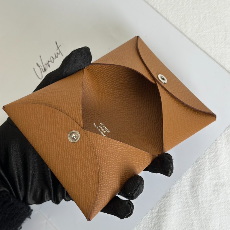 HERMES Calvi 卡包 - 金棕 B-7
