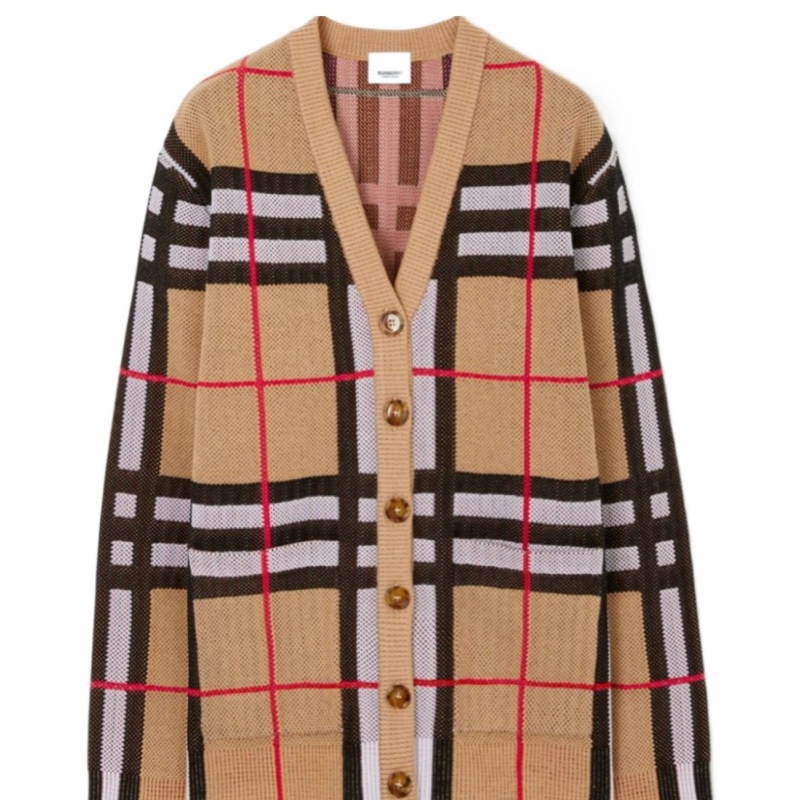 Burberry 女士 格紋科技棉開衫XS S M L XL-0