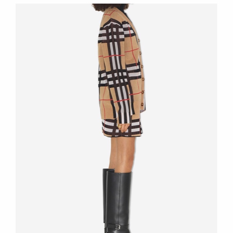 Burberry 女士 格紋科技棉開衫XS S M L XL-3