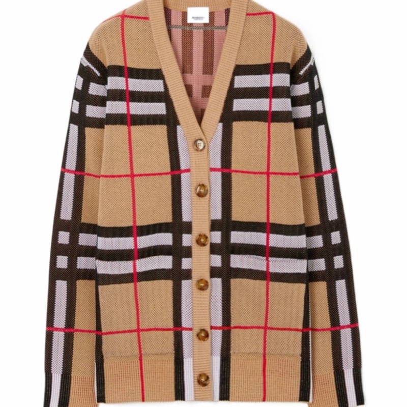 Burberry 女士 格紋科技棉開衫XS S M L XL-4