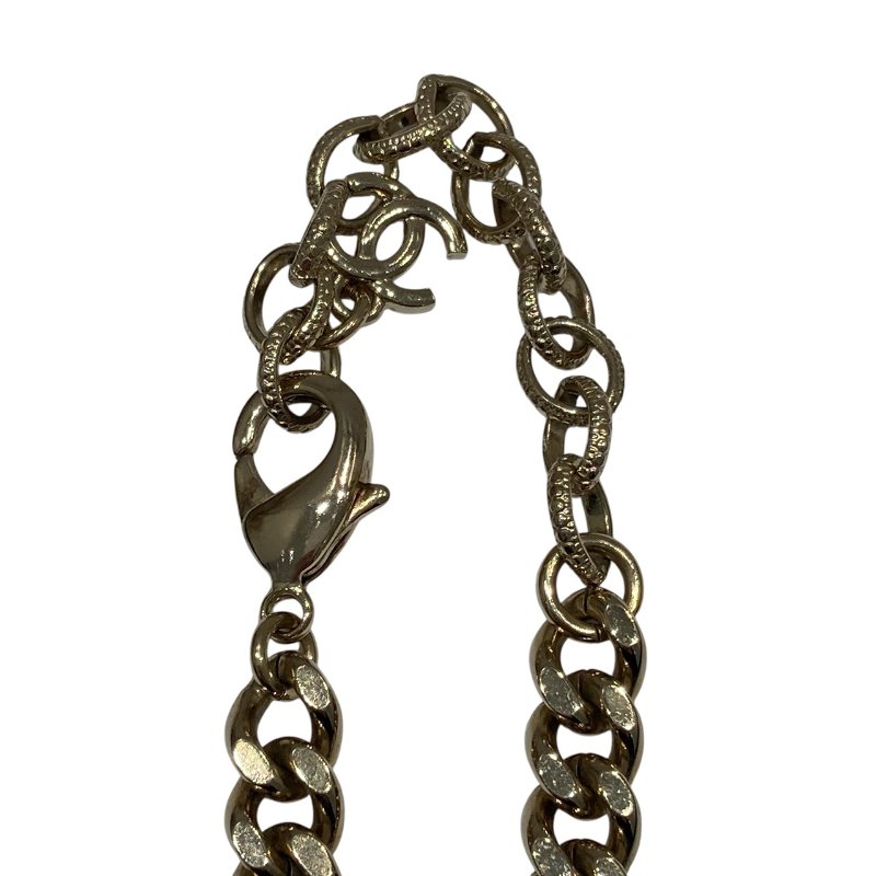 CHANEL 香奈兒 雙C珍珠鎖頭壓克力項鍊 黑色 水鑽-3