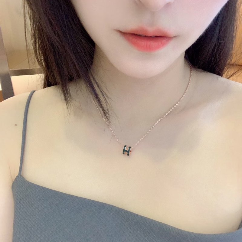 HERMES Mini pop H項鍊 - 松柏綠金-1
