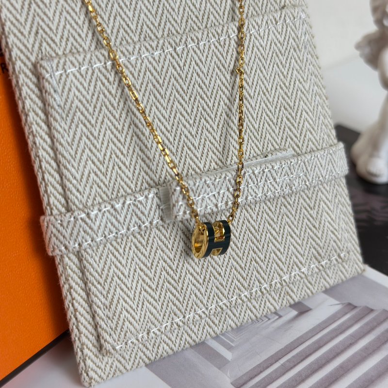 HERMES Mini pop H項鍊 - 松柏綠金-5