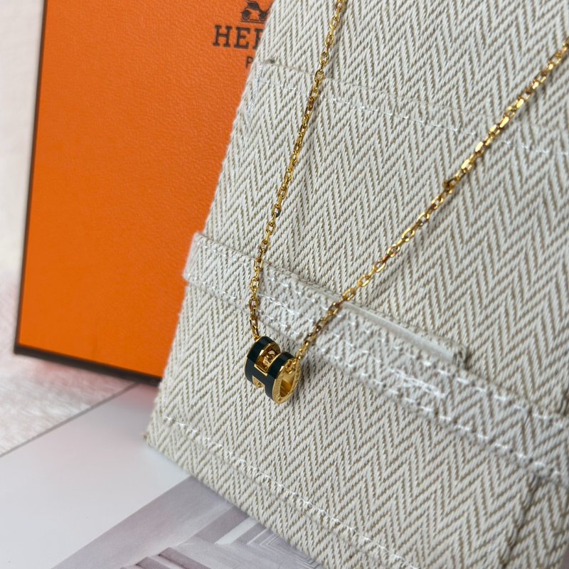 HERMES Mini pop H項鍊 - 松柏綠金-6