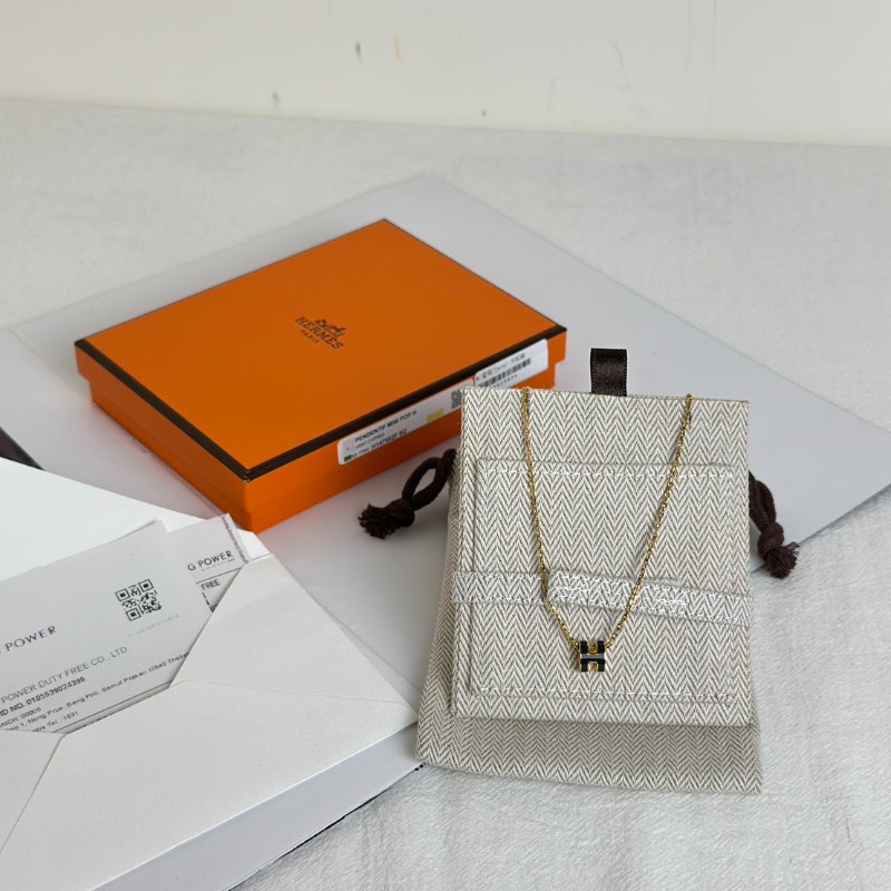 HERMES Mini pop H項鍊 - 松柏綠金-7