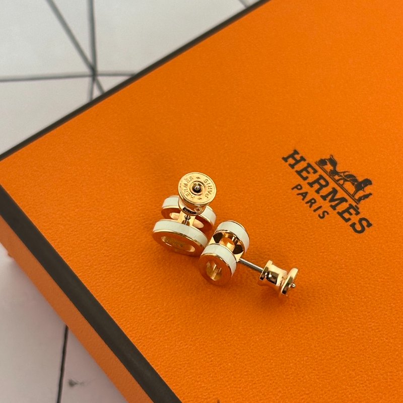 HERMES Mini pop H耳環 - 白玫瑰金-5