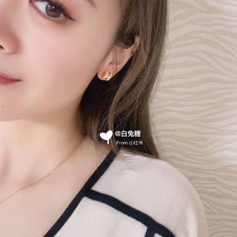 HERMES Mini pop H耳環 - 白玫瑰金-10