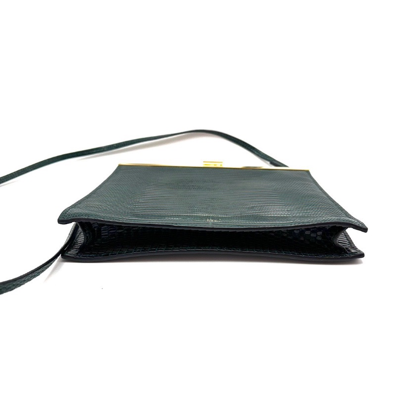 CELINE祖母綠金扣蜥蜴皮夾子包23*20 98新配件塵袋吊牌-3