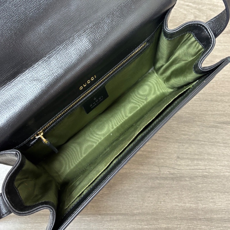 GUCCI 黑金ring系列肩背斜背包24*16*6 98新配件塵袋-2