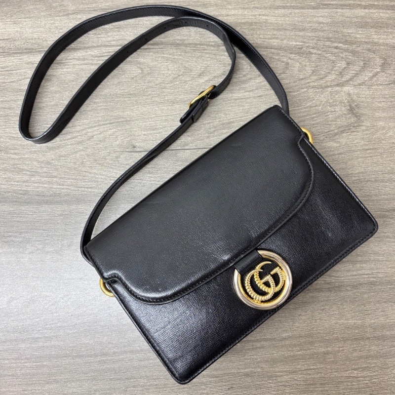 GUCCI 黑金ring系列肩背斜背包24*16*6 98新配件塵袋-3