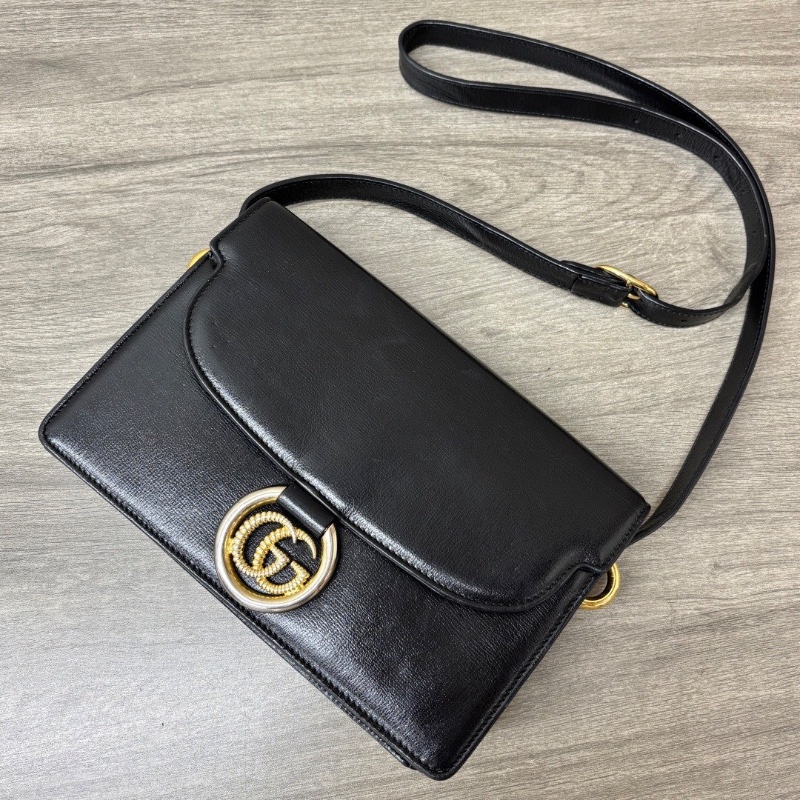 GUCCI 黑金ring系列肩背斜背包24*16*6 98新配件塵袋-5