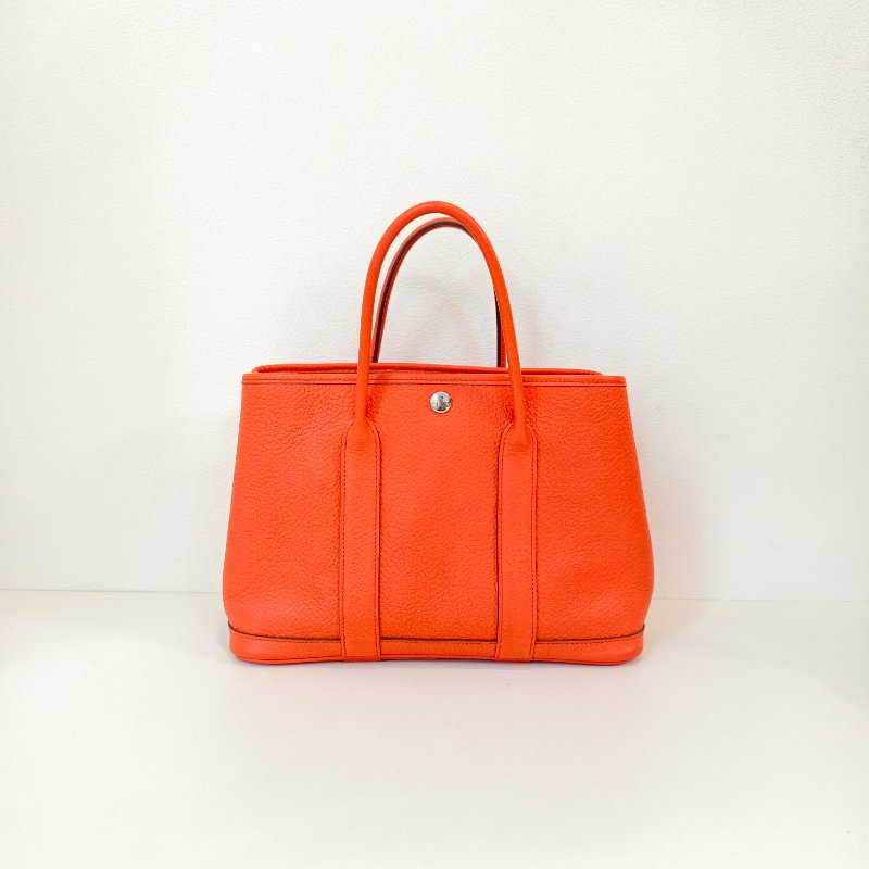 愛馬仕/Hermes 花園30 togo 皮面 T刻 2015年 93愛馬仕橘色 30*21*13cm 98新-0