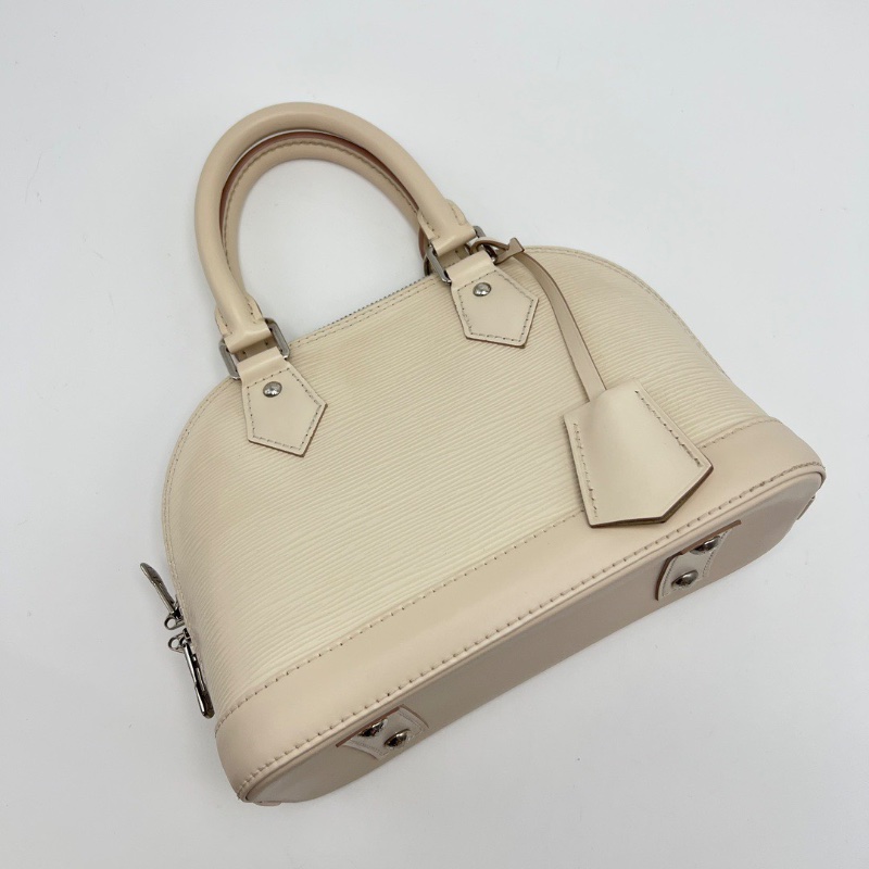 LV 水波紋貝殼包銀扣 Alma BB手提肩背斜背包芯片款23*18*11 98新配件鑰匙塵袋-3