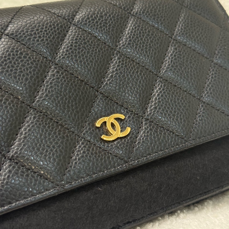 （閒置新✨）Chanel Woc 黑金荔枝-2