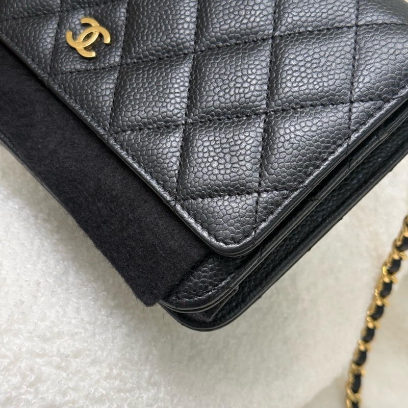 （閒置新✨）Chanel Woc 黑金荔枝-3