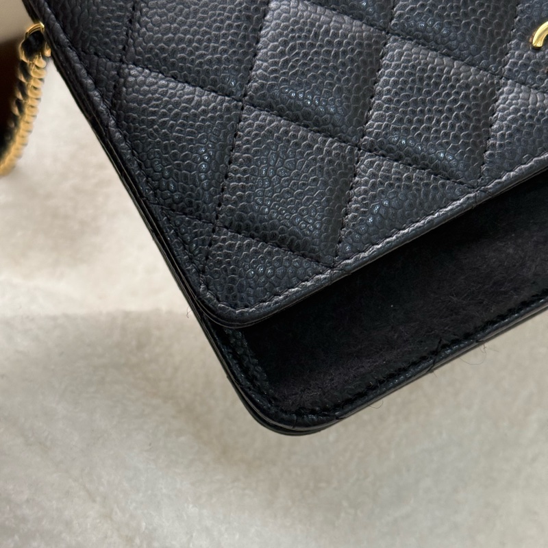 （閒置新✨）Chanel Woc 黑金荔枝-4