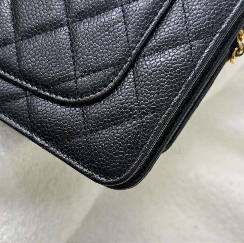 （閒置新✨）Chanel Woc 黑金荔枝-5