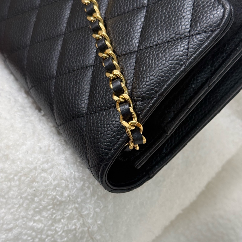 （閒置新✨）Chanel Woc 黑金荔枝-7