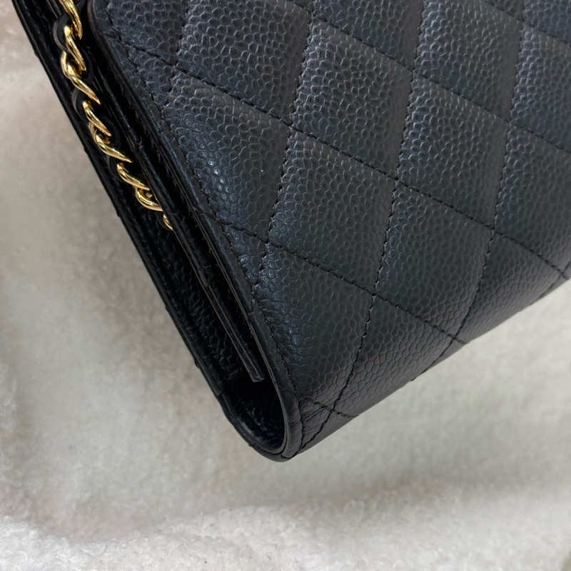 （閒置新✨）Chanel Woc 黑金荔枝-8