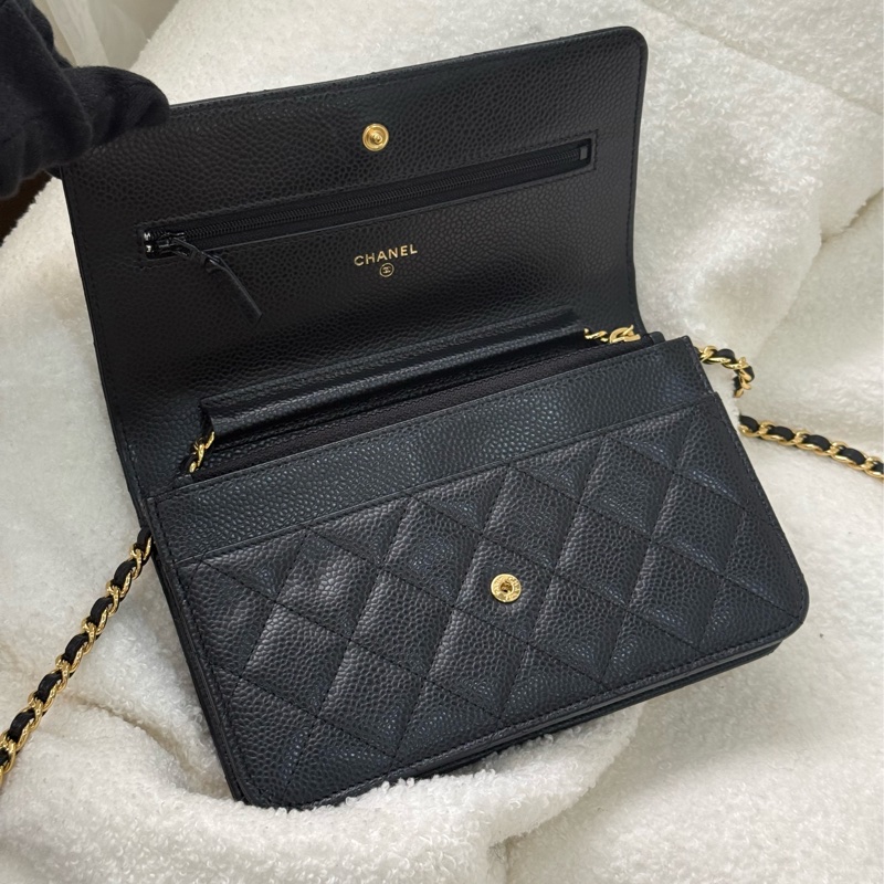 （閒置新✨）Chanel Woc 黑金荔枝-9