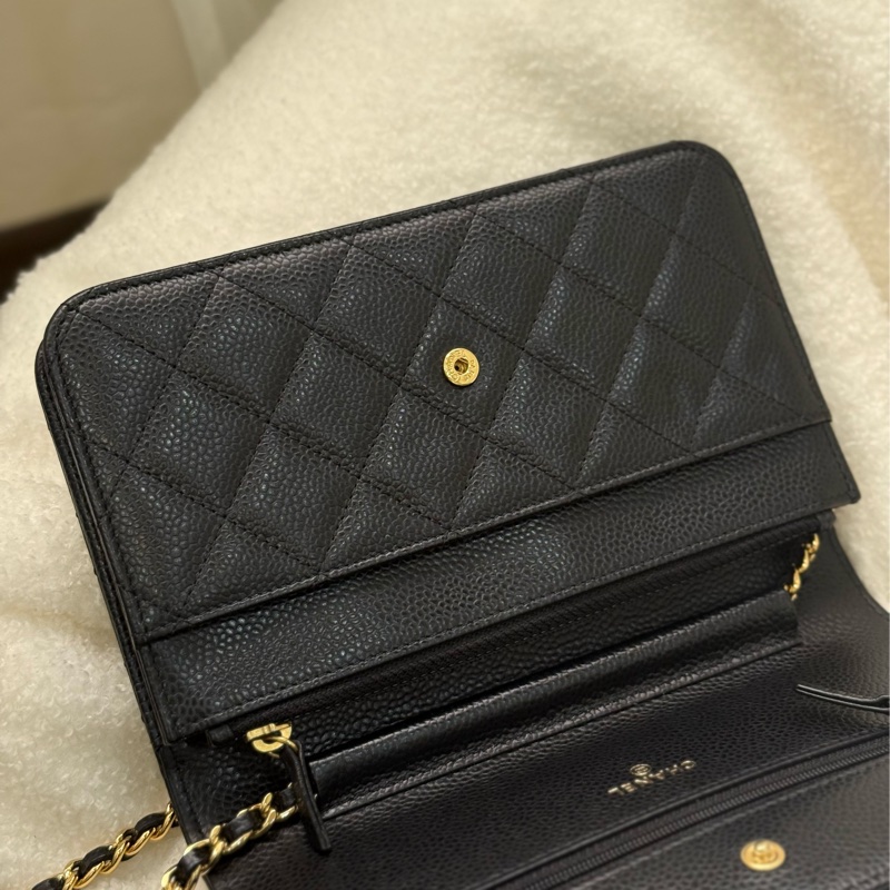 （閒置新✨）Chanel Woc 黑金荔枝-10