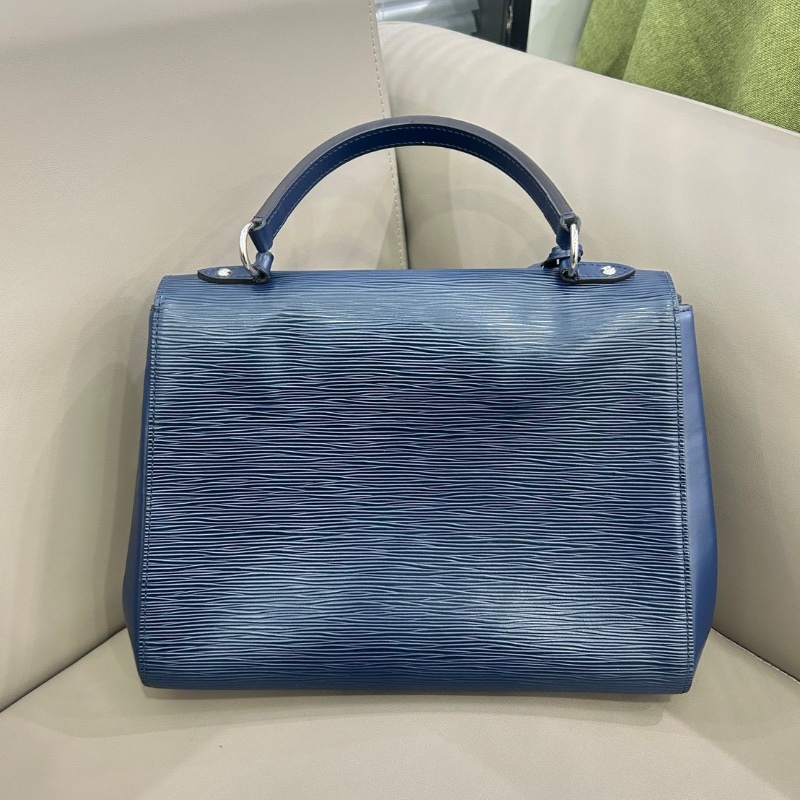 LV Cluny藍色水波紋手提包 30*22 98新配件塵袋-6