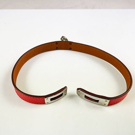 *奢華大道國際精品*【H0395】HERMES玫瑰粉色牛皮 MINI KILLY DOIBLE TOUR 手環 (XS)-2