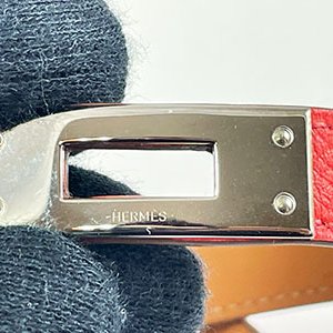 *奢華大道國際精品*【H0395】HERMES玫瑰粉色牛皮 MINI KILLY DOIBLE TOUR 手環 (XS)-4