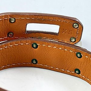 *奢華大道國際精品*【H0395】HERMES玫瑰粉色牛皮 MINI KILLY DOIBLE TOUR 手環 (XS)-5