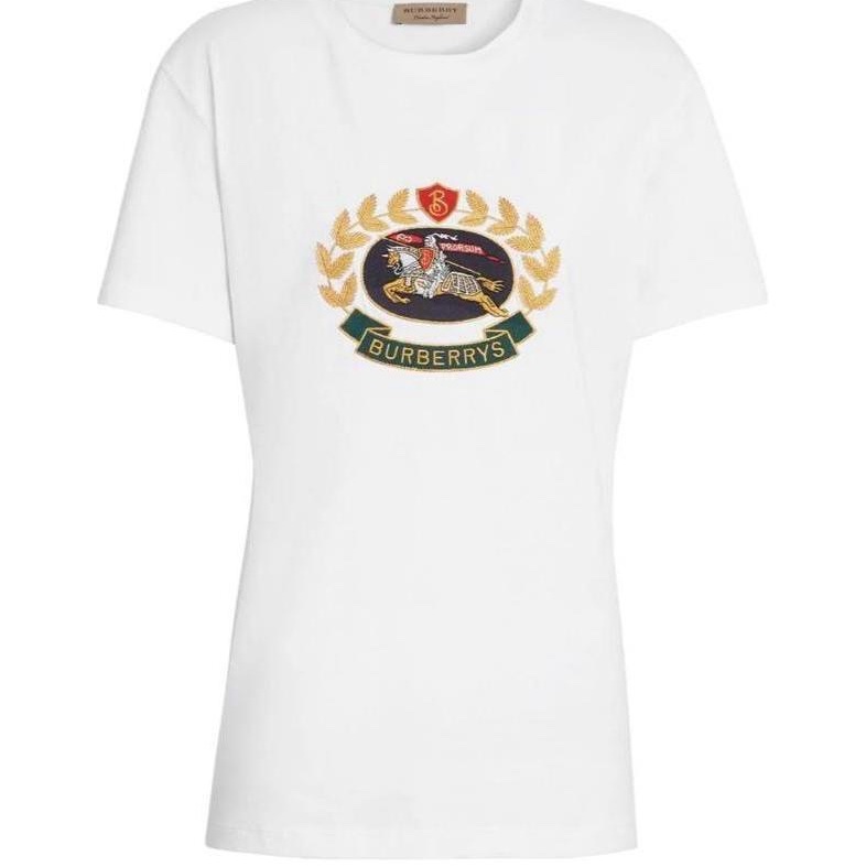 Burberry 女士 馬術騎士LOGO刺繡T恤XS S M L XL碼-6