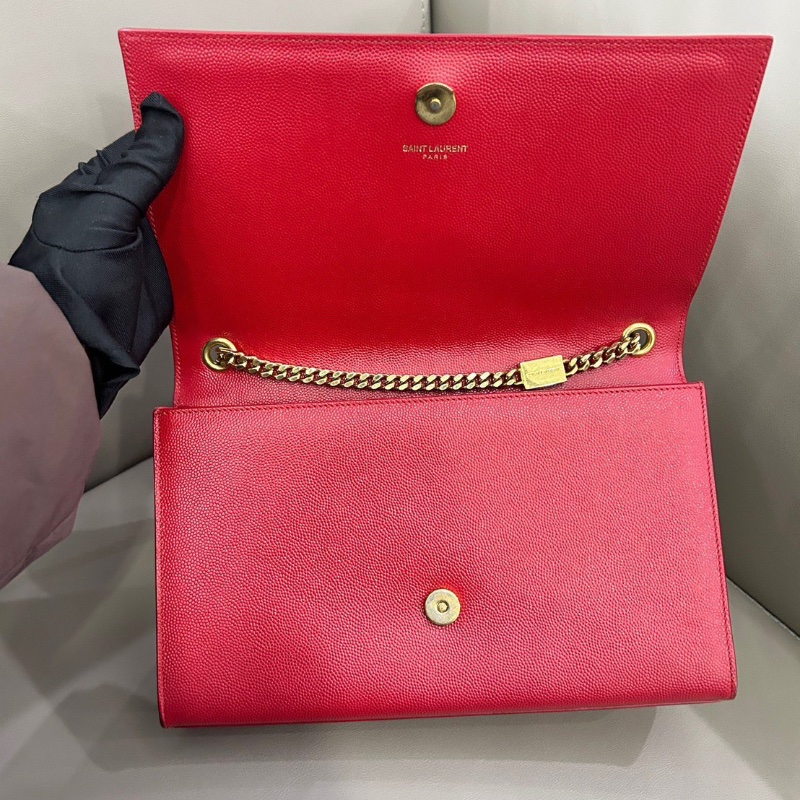 Ysl 紅色魚子醬金扣 kate鏈條肩背包24*16 98新配件塵袋-1