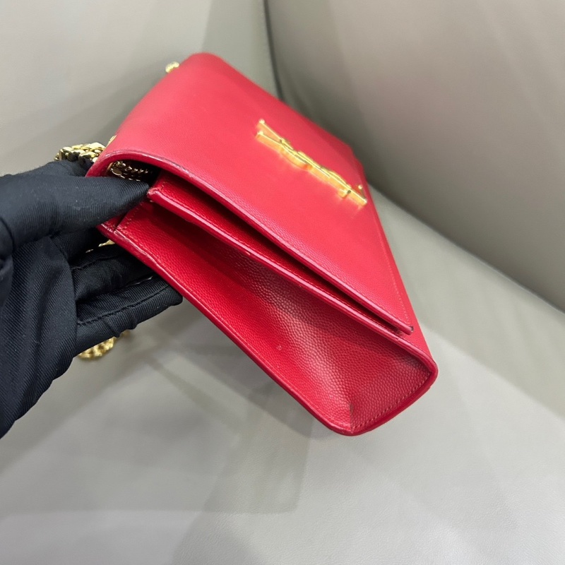 Ysl 紅色魚子醬金扣 kate鏈條肩背包24*16 98新配件塵袋-3
