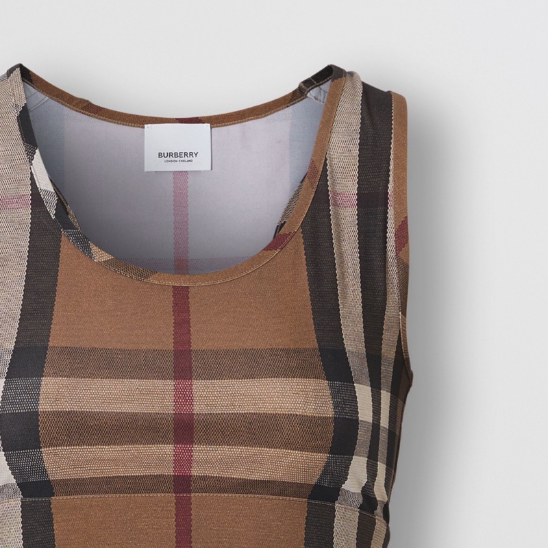 Burberry 女士 格紋徽標背心XS S M碼-2