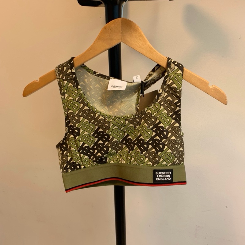 Burberry 女士 Monogram 印花彈力平紋布短款上衣XXS XS M碼-0