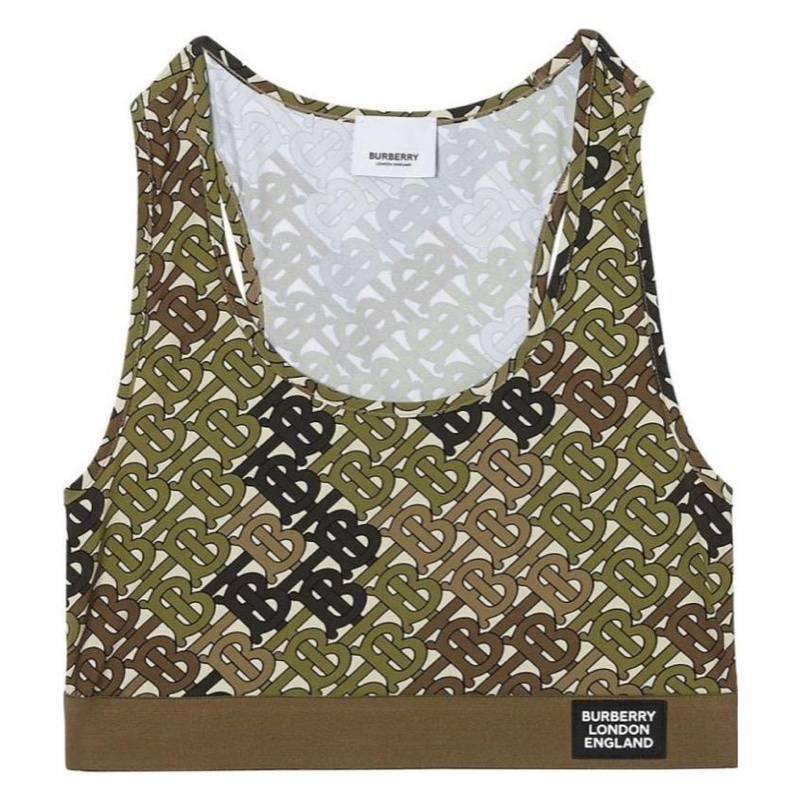 Burberry 女士 Monogram 印花彈力平紋布短款上衣XXS XS M碼-1