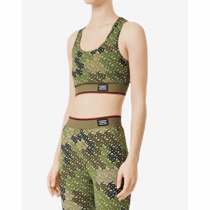 Burberry 女士 Monogram 印花彈力平紋布短款上衣XXS XS M碼-3