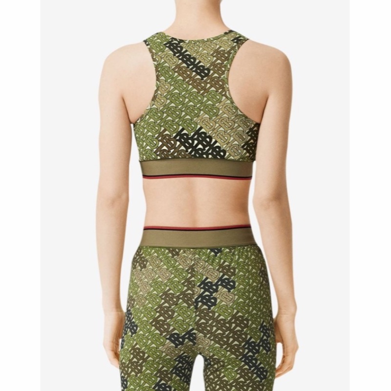 Burberry 女士 Monogram 印花彈力平紋布短款上衣XXS XS M碼-4