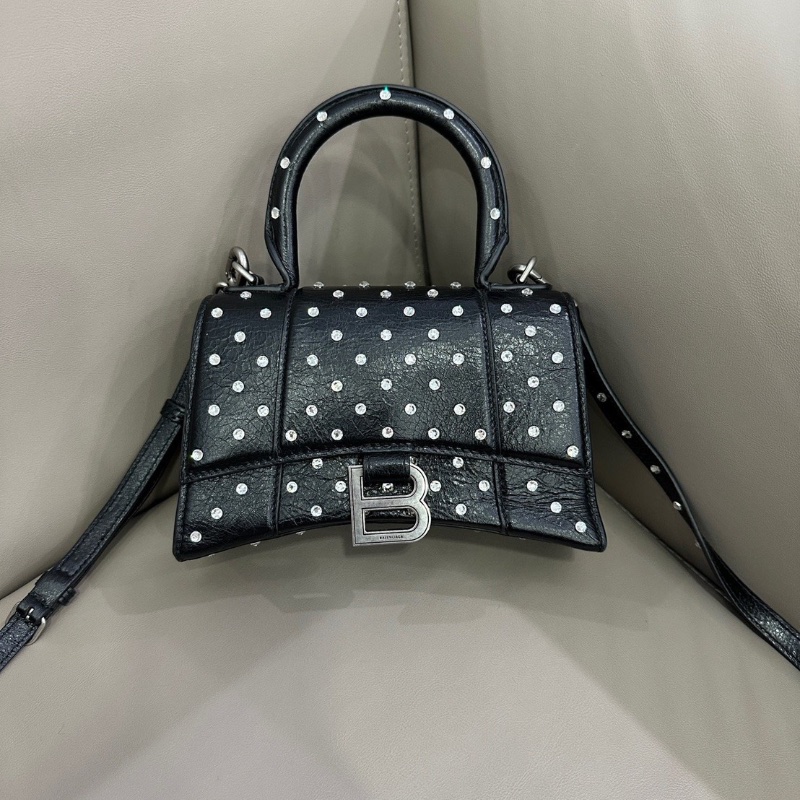 Balenciagahourglass系列仿舊沙漏包 黑色 xs號 18.7*12.9 98新配件塵袋-1