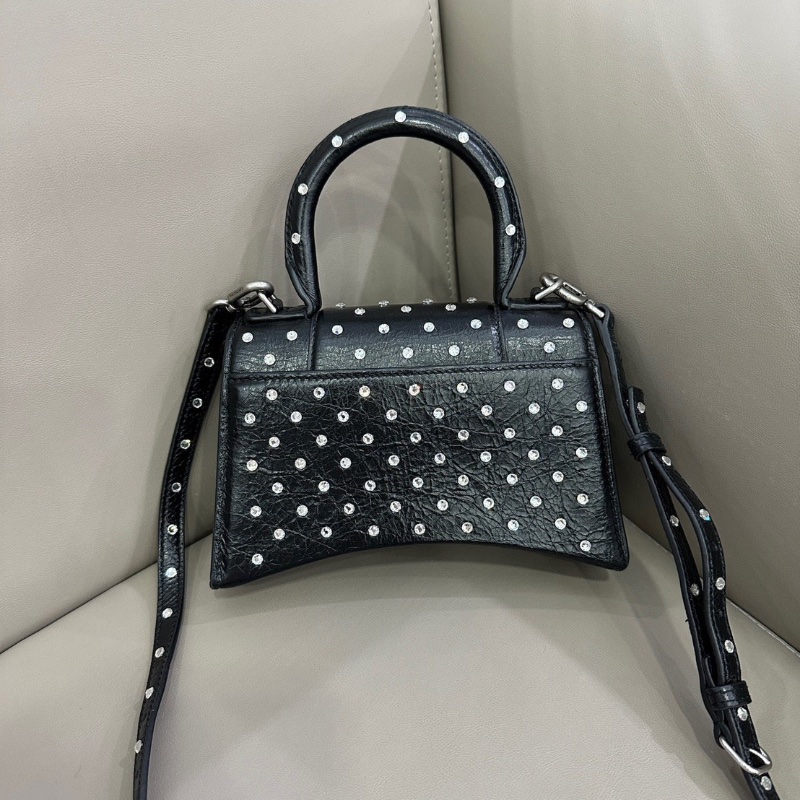 Balenciagahourglass系列仿舊沙漏包 黑色 xs號 18.7*12.9 98新配件塵袋-8
