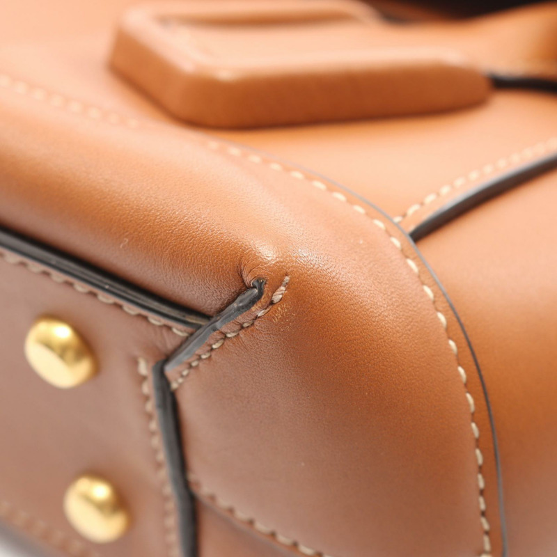 BOTTEGA VENETA Arco 小號 Maxi Intrecciato 編織肩背手提包,棕色皮革,二手-5