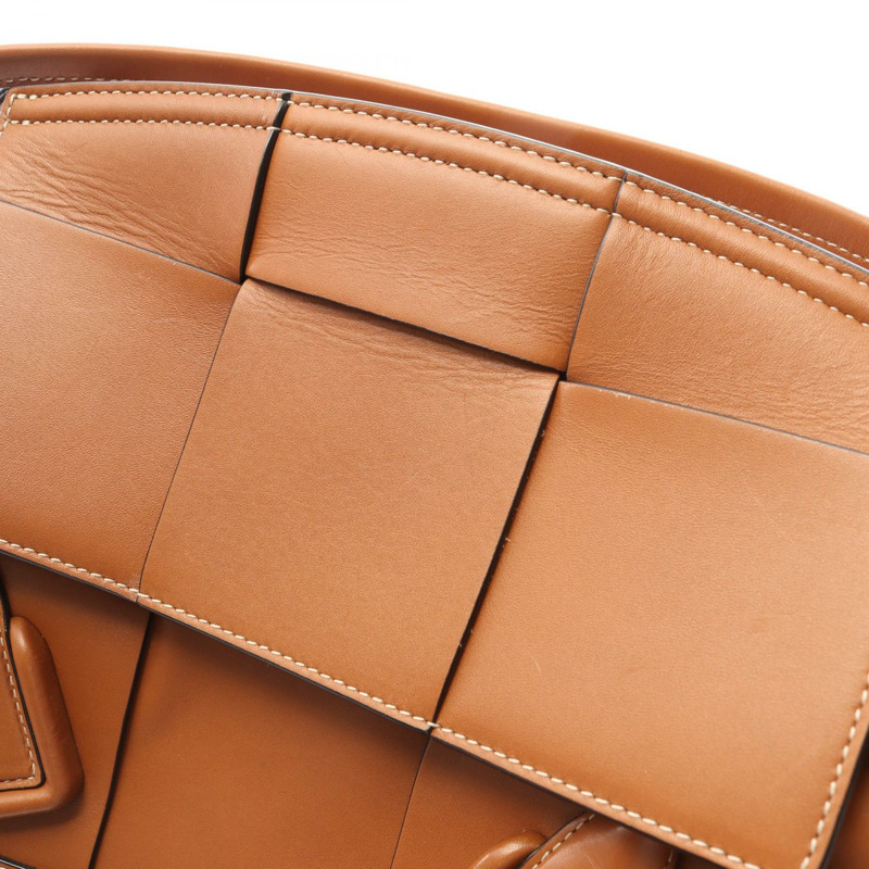 BOTTEGA VENETA Arco 小號 Maxi Intrecciato 編織肩背手提包,棕色皮革,二手-6