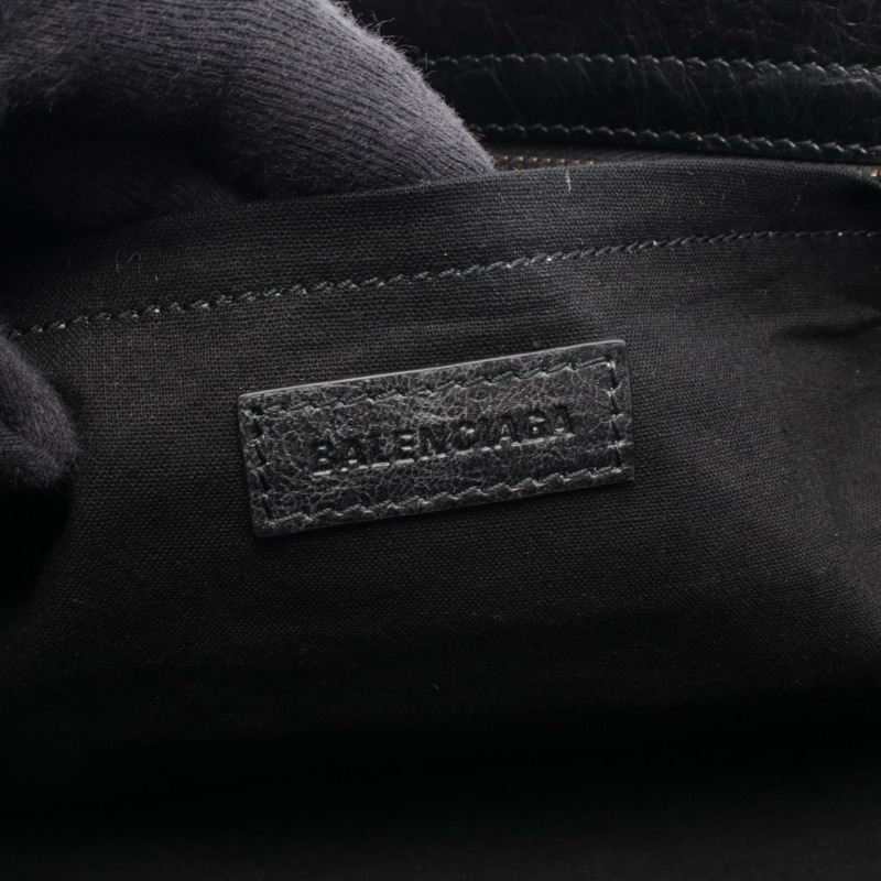 BALENCIAGA Le City Eastwest 單肩包 8457042ABEK 黑色皮革 二手 女士-3