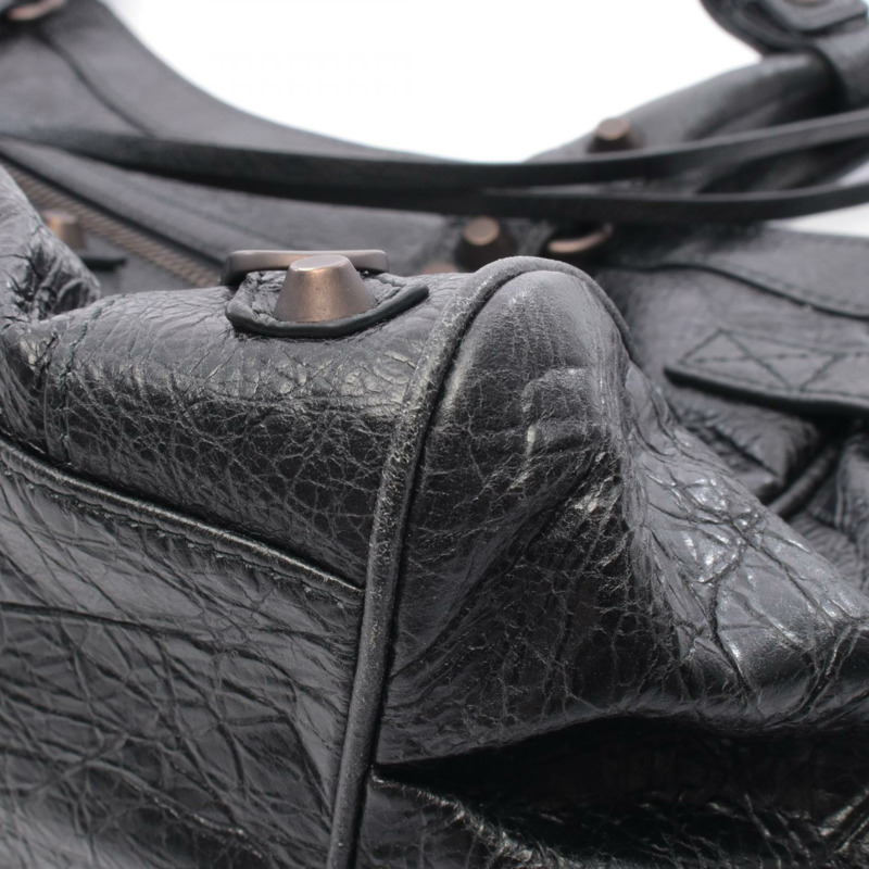 BALENCIAGA Le City Eastwest 單肩包 8457042ABEK 黑色皮革 二手 女士-4