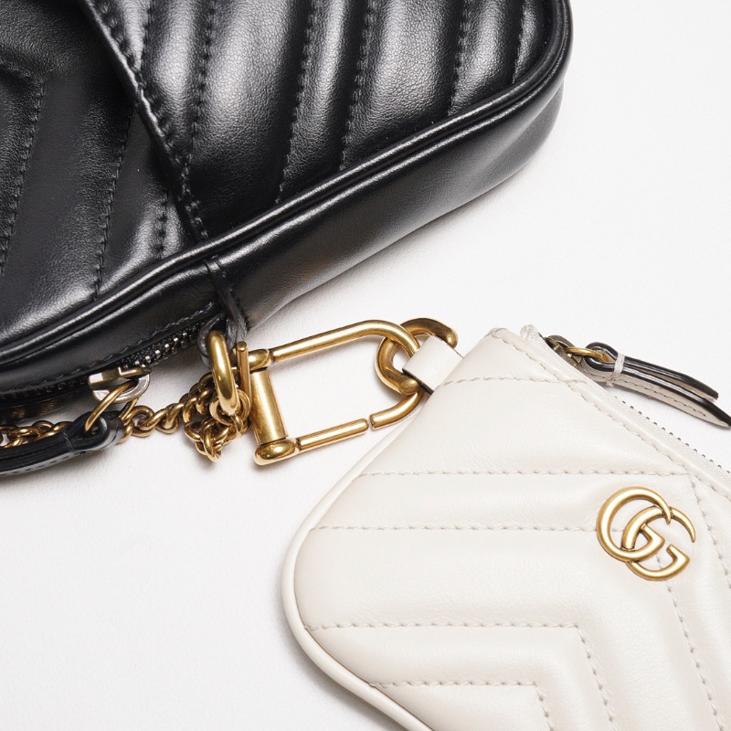 Gucci GG Marmont 皮革斜背包+手拿包+零錢包 一組3個-22