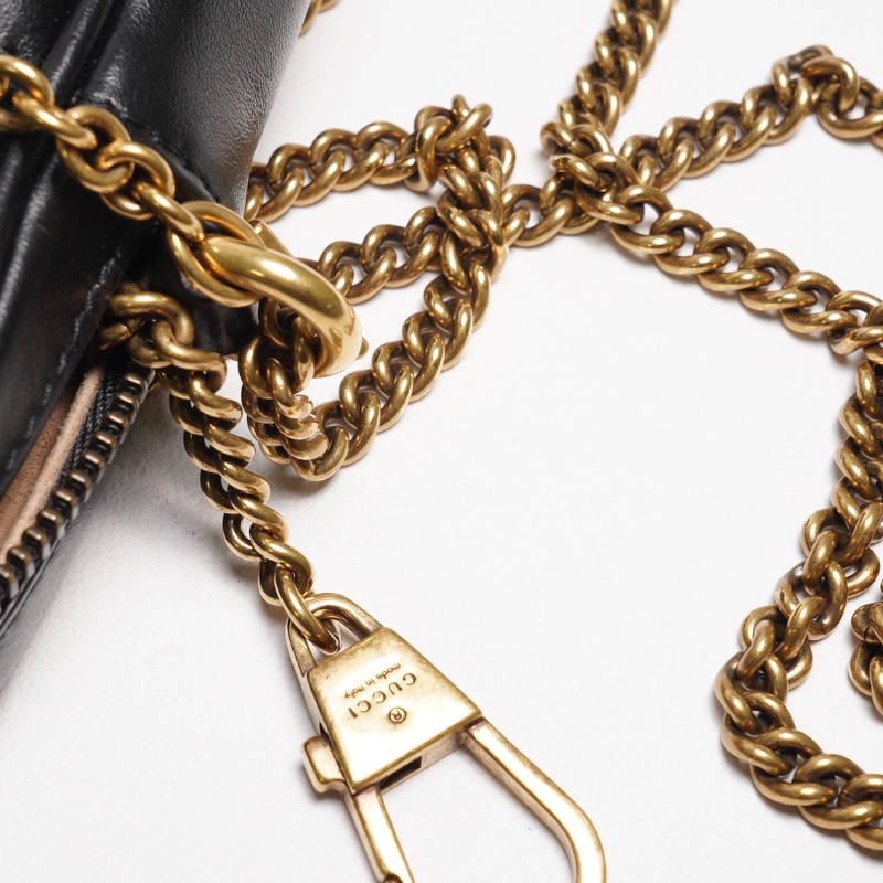 Gucci GG Marmont 皮革斜背包+手拿包+零錢包 一組3個-26